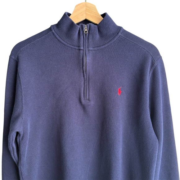 Polo Ralph Lauren Estate-Rib Cotton Quarter-Zip Pullover Sweater Size XL Preppy - Picture 4 of 7